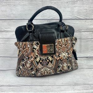 Libby Edelman Carpet Print Double Handle Satchel